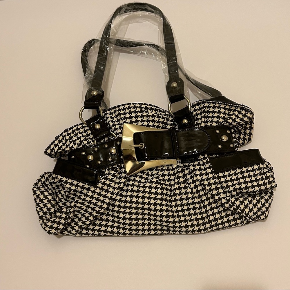 Especially Yours Stylish Black and White Houndstooth Handbag